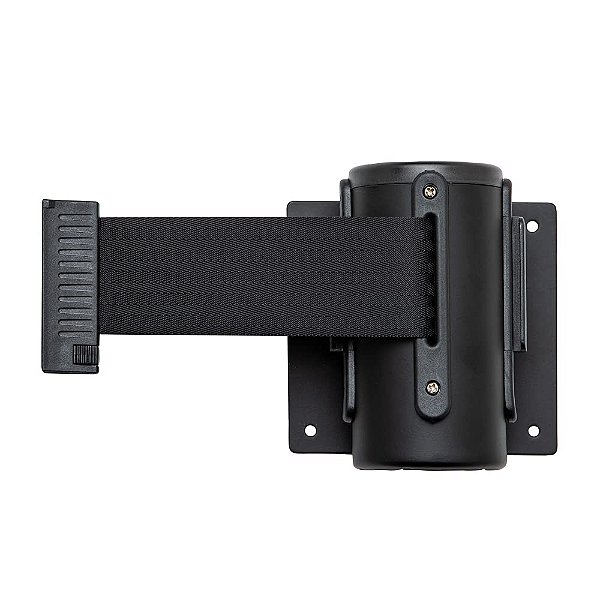Suporte de Parede com Fita Retrátil Qbuster Economy (Preto) com Fita Preta de 10'