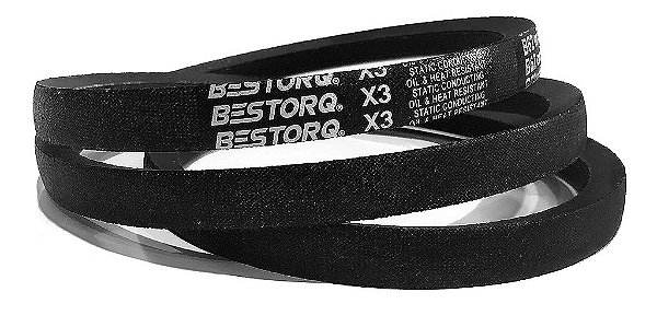Correia em V BESTORQ A79 ou 4L810, Borracha Envolvida Clássica X3, Preta, Circunferência Externa de 81 x Largura de 0,51 x Altura de 0,