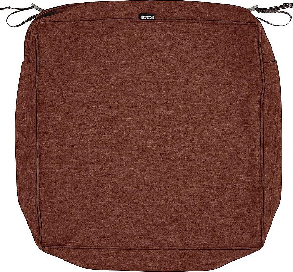Capa de almofada de assento ao ar livre quadrada resistente à água Classic Accessories Montlake FadeSafe 23 x 23 x 5 polegadas, capa de almofada de móveis de pátio, Heather Henna Red, capas de alm