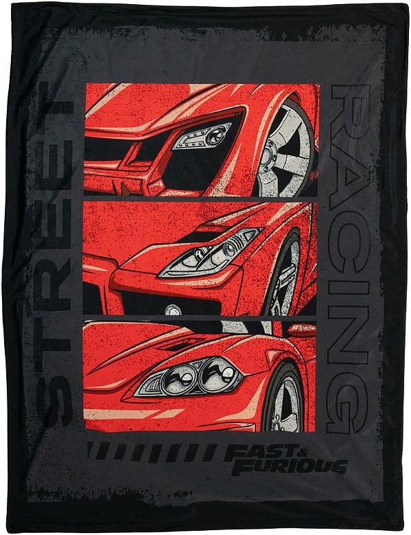 Colcha de Pelúcia Super Macia Fast & Furious, 46 x 60 polegadas (Produto Oficial Licenciado)