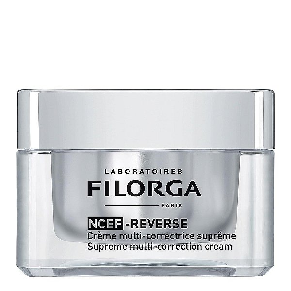 Creme hidratante multi-corretor de pele Filorga NCEF-Reverse, fórmula anti-envelhecimento com ácido hialurônico, colágeno e vitamina para reduzir rugas e restaurar a elasticidade da pele