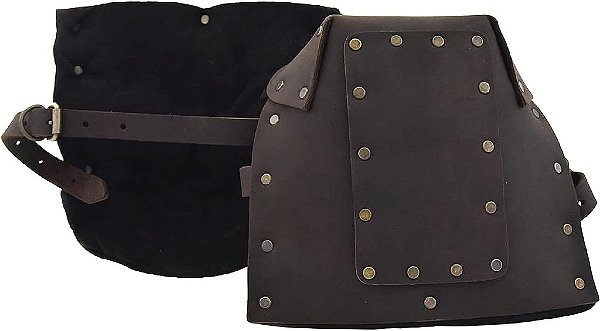 Joelheiras Profissionais Style n Craft, Joelheiras de Couro Oleado de Grão Integral, Joelheiras para Homens e Mulheres, Marrom Escuro (#74012)