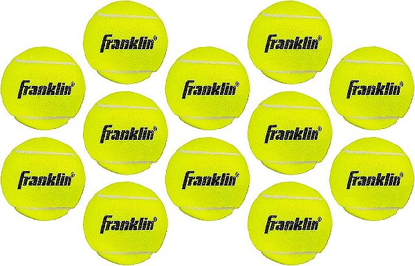 Bolas de tênis sem pressão da Franklin Sports - Bolas de tênis de baixa pressão tamanho oficial - Ótimas para treino + prática - Bolas de tênis de baixo quique - Bolas de tênis para todas as superf