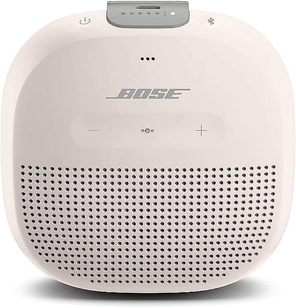 Alto-falante Bluetooth portátil à prova d'água Bose SoundLink Micro: Alto-falante pequeno com microfone, fumaça branca.