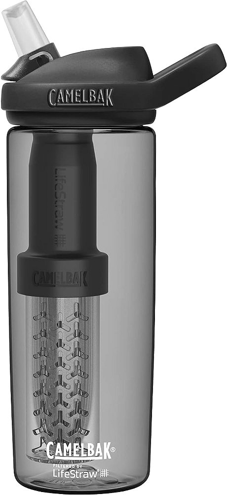 Garrafa de água CamelBak eddy+ com filtro de água LifeStraw integrado e canudo de filtro de 2 estágios - Para caminhadas, mochilão, viagens e preparação para emergências.
