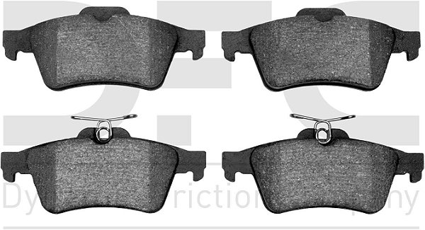 Pastilhas de freio cerâmicas da empresa Dynamic Friction Company 5000 Euro Jogo traseiro 1600-1095-00.