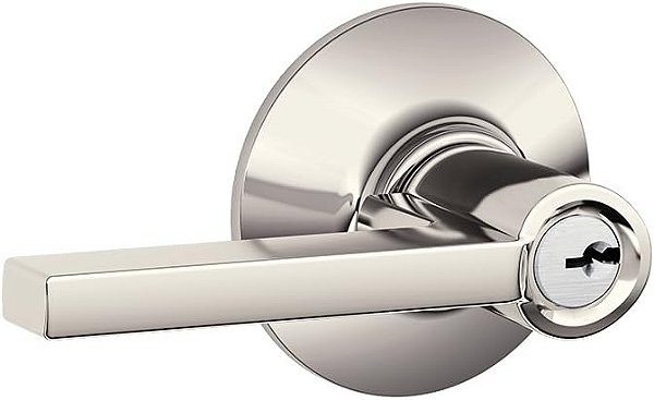Fechadura de entrada com alavanca Latitude SCHLAGE F51A LAT 618, Níquel Polido