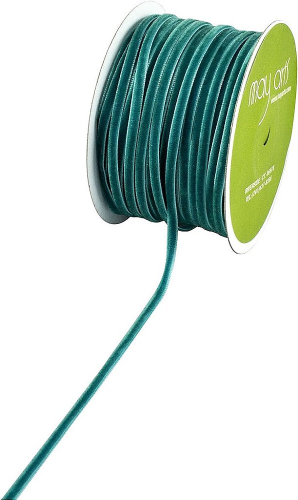 Fita de Veludo Teal, May Arts, 1/8 polegada de largura