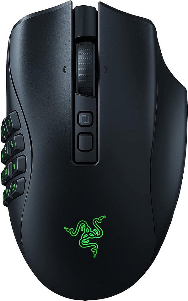 Mouse de Jogo sem Fio Razer Naga V2 Pro: Placa Lateral Interchangeável com Configurações de 2, 6, 12 Botões - Sensor Óptico Focus+ de 20K DPI - Interruptor de Mouse de Jogo mais R