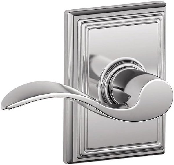 Companhia de Fechaduras SCHLAGE: Maçaneta Addison com Alavanca SCHLAGE para Sala e Closet, Cromado Brilhante (F10 ACC 625 ADD)