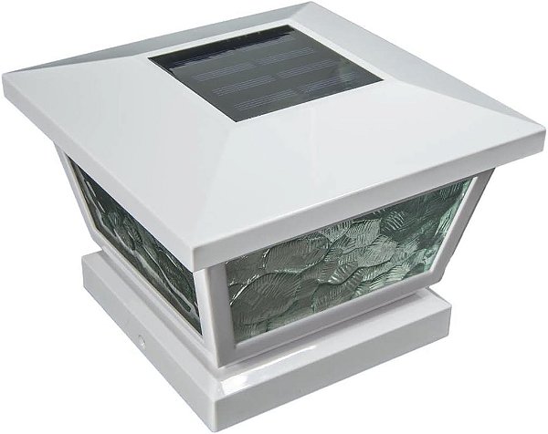 Tampa de Poste Solar Fairmont Classy Caps FS100W, 5 x 5, Branca