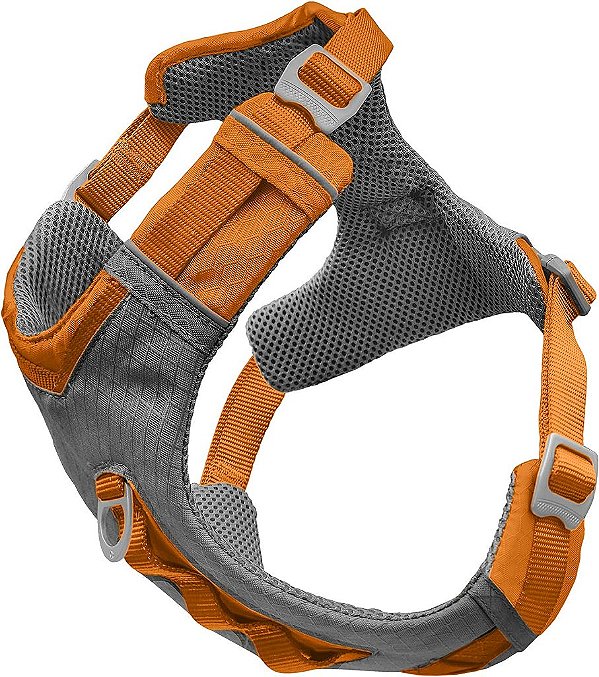 Kurgo Journey Air Dog Harness, Colete para Cães, Colete de Caminhada para Animais de Estimação, Colete Refletivo, Acolchoado, Inclui Alça de Controle, Clip Frontal Sem Puxar (Laranja