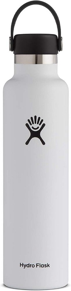 Garrafa de Água de Boca Padrão em Aço Inoxidável Hydro Flask com Tampa Flexível e Isolamento a Vácuo de Parede Dupla