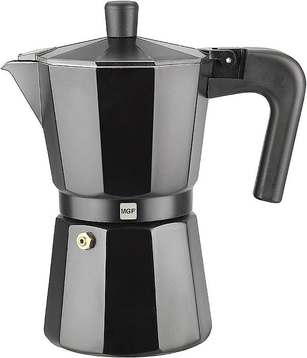 de cafeteira de café expresso MAGEFESA ® Kenia Noir para fogão, 12 xícaras / 20 oz, faça seu próprio café italiano em casa com essa cafeteira moka de café cubano, feita em alumínio esm