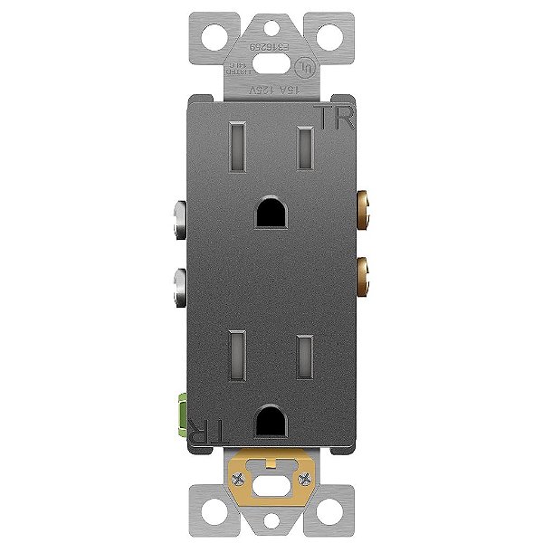 Tomada decorativa Enerlites Elite Series, tomada de parede à prova de crianças, autoaterramento, grau residencial, 15A 125V, 3 polos, 3 fios, listada pela UL, 61501-TR-S