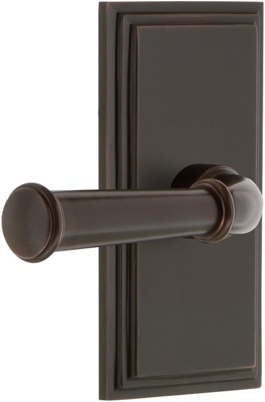 Maçaneta de porta Grandeur 823098 Carre Plate Dummy com alavanca Georgetown em Bronze Atemporal