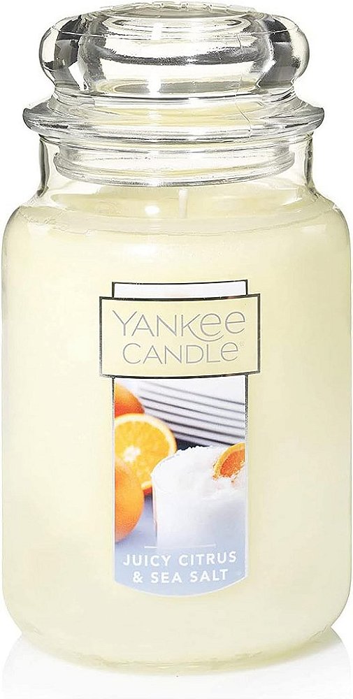 Vela Yankee Candle Fragrância de Citrus Suculento e Sal do Mar, Clássica de 22oz com Único Pavio, Mais de 110 Horas de Queima
