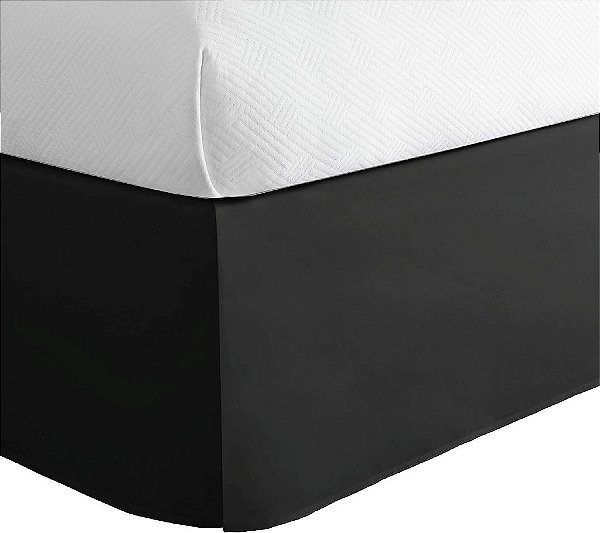 Hoje em Casa Classic Tailored, Microfibra, Saia de Cama com Babado de 14, King, Preto