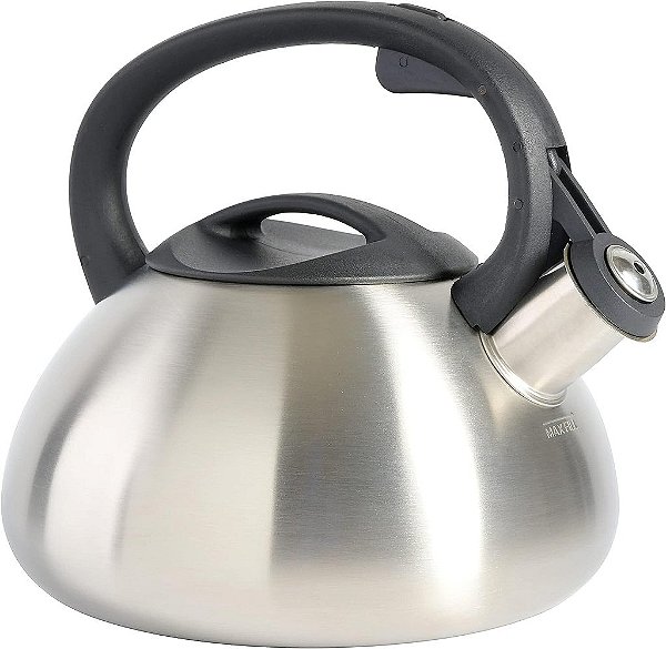 Chaleira de Chá Apita de Aço Inoxidável Mr Coffee Harpwell, 1.8 litros, Aço Inoxidável Escovado