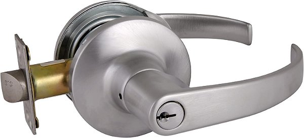 Maçaneta de entrada ajustável de duas vias da Design House 701987 da série C, cromada acetinada