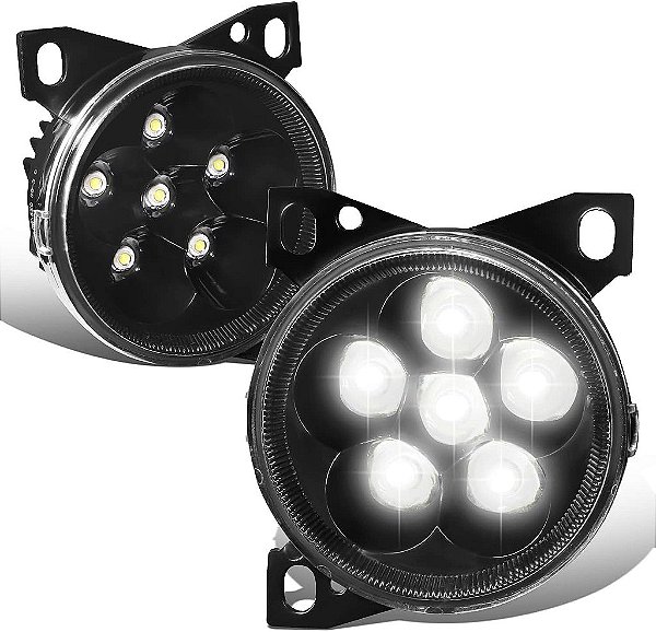 DNA MOTORING FL-HAY-013-BK Par de Luzes de neblina com refletor padrão de flores LED completo compatível com Kenworth T660 08-15, Lente preta transparente