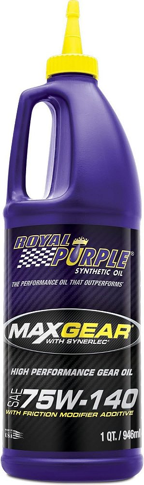 ROYAL PURPLE MAX GEAR 75W140 Garrafa de Quarto - Tradução para o português brasileiro.