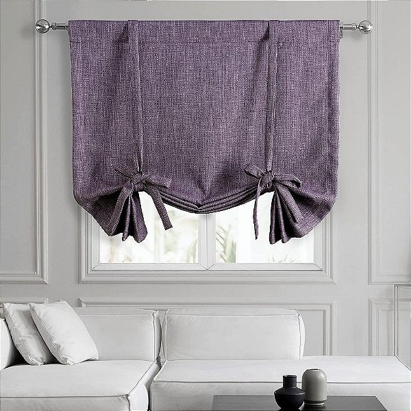 Cortinas Roll Up Faux Linen que Escurecem o Ambiente da HPD pela Metade do Preço para Janelas da Sala de Estar, Cozinha 46 X 63 (1 Painel), BOCH-TU18536-63, Íris