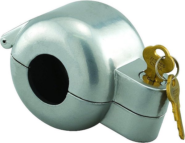 Dispositivo de Bloqueio de Fechadura de Maçaneta EP 4180 Defender Security, Cinza, Fechadura com Chave, 2-7/8 polegadas de Diâmetro