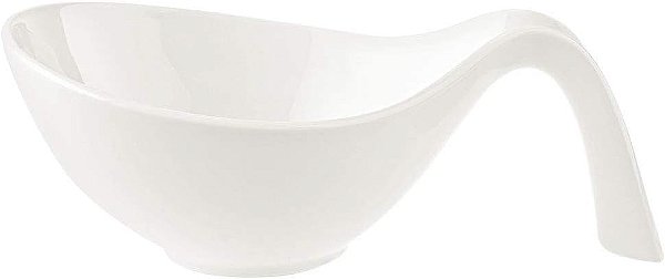 Tigela de salada Villeroy & Boch Flow com alça, 20,25 oz, branca