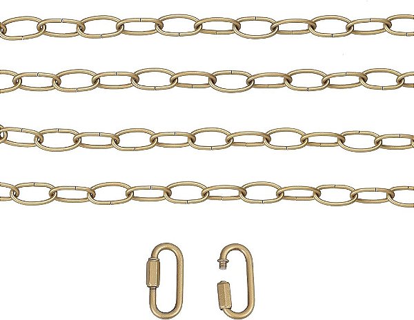 Corrente de Iluminação Dourada Optimant Lighting, Extensão de Corrente de Lustre de Metal de 19 pés, Corrente Extra Resistente com Travas de Conexão para Pendente de Lustre, Acessório para Iluminação de Lust