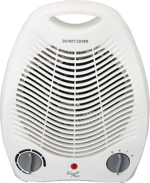 Aquecedor portátil Vie Air com 2 configurações de ventilação e termostato ajustável, 1500W, Branco