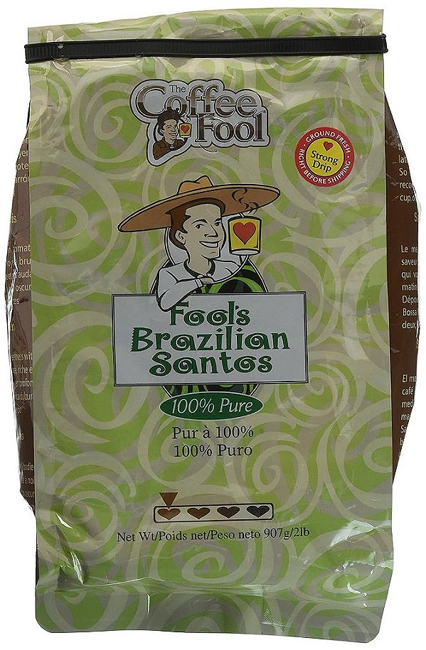 Louco por Café Santos Brasileiros, 2 libras (Moagem Forte para Café Coado)