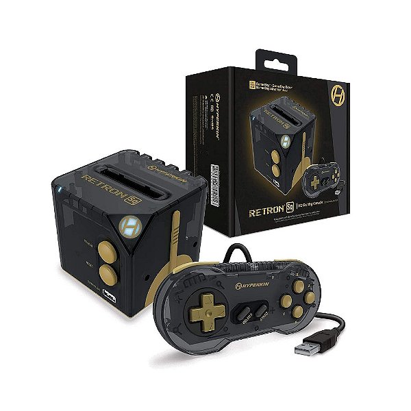 Hyperkin RetroN Sq: Console de Jogo HD para Game Boy/Color/Game Boy Advance (Preto e Dourado) - Game Boy Advance