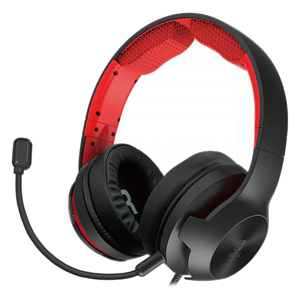 Headset Gamer Hori Pro Para Nintendo Switch - Preto / Vermelho (Nsw-200U)