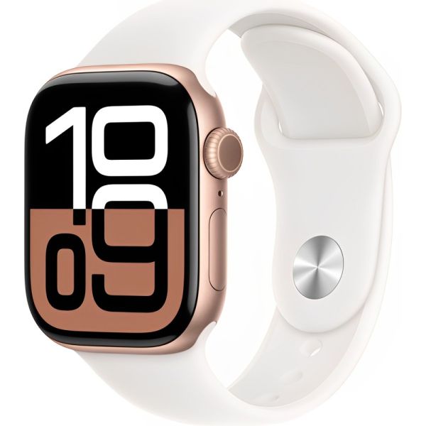 Apple Watch S10 caixa de alumínio em rose e pulseira esportiva na cor light blush 42 mm M/G MWWJ3LW/A