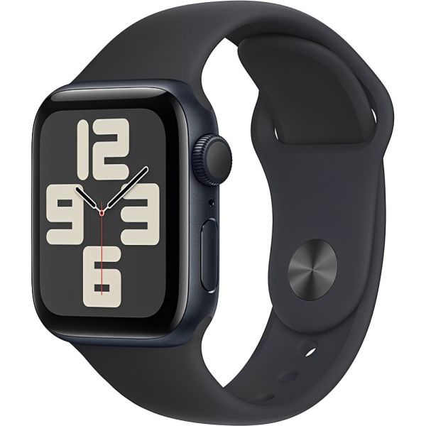 Apple Watch SE 2ª geração (2024) caixa de alumínio em Midnight pulseira esportiva em cor Midnight 40 mm S/M MXE73LL/A
