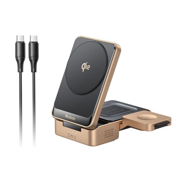 Base de Carga Mcdodo CH-5193 Sem fio Dobrável 3 em 1 - Dourado