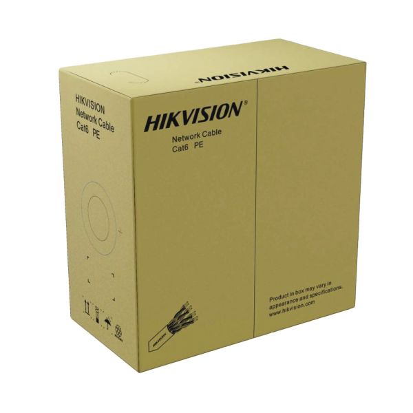 Cabo de Rede UTP Hikvision Cat6 100% Cobre Capa Simples - Preto 305 metros (DS-1LN6OUTPE)