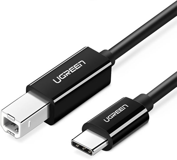Cabo para Impressora Ugreen USB-C a USB-B 2.0 50446 - Preto 2 metros