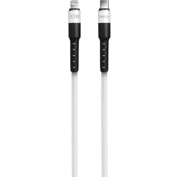 Cabo USB-C para Lightning Foxbox Round Pro 30 W - Branco 1,25 metros