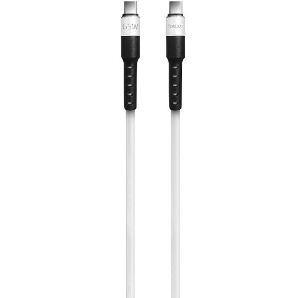 Cabo USB-C para USB-C Foxbox Round Pro 65 W - Branco 1,25 metros
