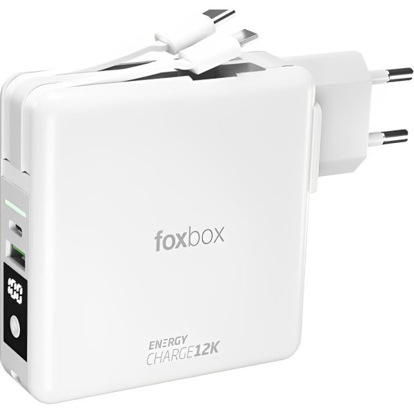 Carregador + Powerbank Wireless Foxbox PD20W 3 em 1 - Branco