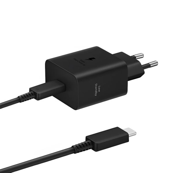 Carregador USB-C Samsung EP-T4511XBEGWW 45 W - Preto + Cabo USB-C 1.8 metros