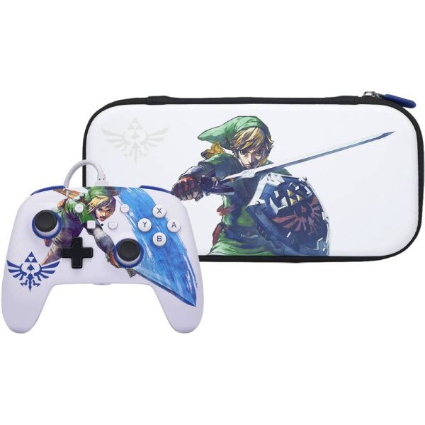 Controle PowerA Wired + Estojo Protetor Zelda Sword Bundle para Nintendo Switch - (PWA-A-02221)