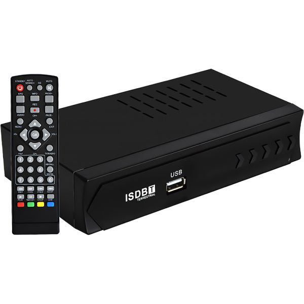 Conversor de TV Digital Full HD ISDB-T - Preto