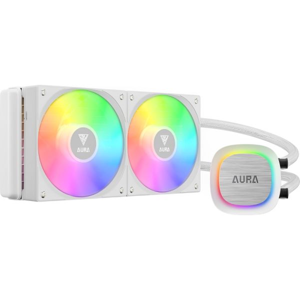 Cooler Líquido Gamdias Aura GL240 V2 ARGB 120 mm PWM para CPU - Branco