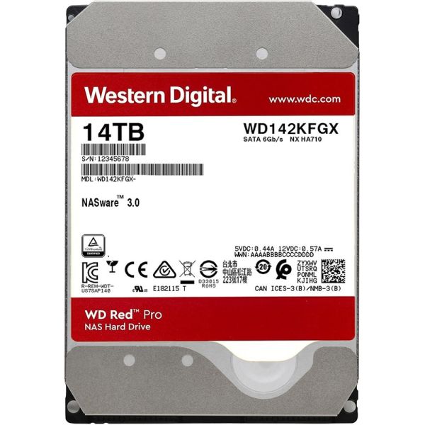 Disco rígido interno Western Digital WD Red Pro NAS 14 TB (WD142KFGX)