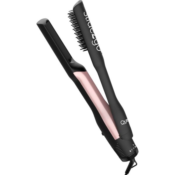 Escova Alisadora Quanta 2 em 1 Slide2Go QTALS1600 Bivolt - Preto/Rosa