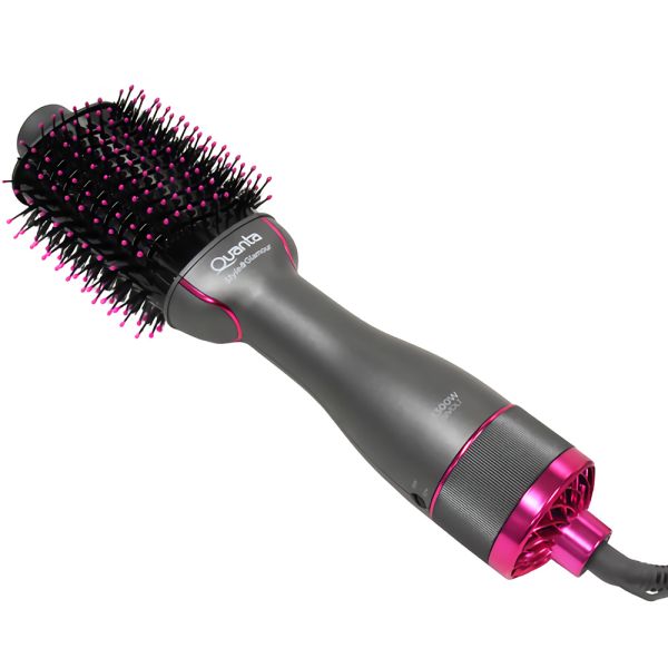 Escova Secadora de Cabelo Quanta QTES6000N 1300 W 2 em 1 Bivolt - Cinza/Rosa