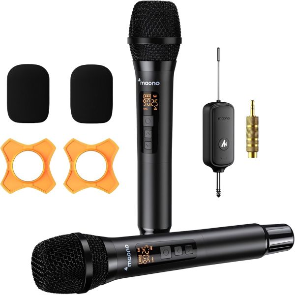 Kit de Microfone Maono WM760 A2 Sem Fio UHF - Preto 3 peças
